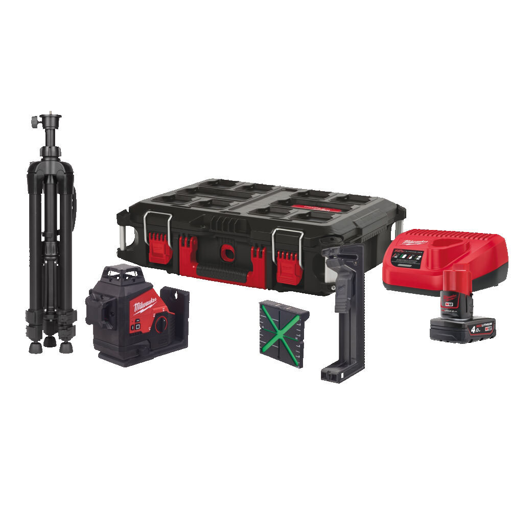 Laser M12 3PLSKIT-401P 360° Grænn PACK