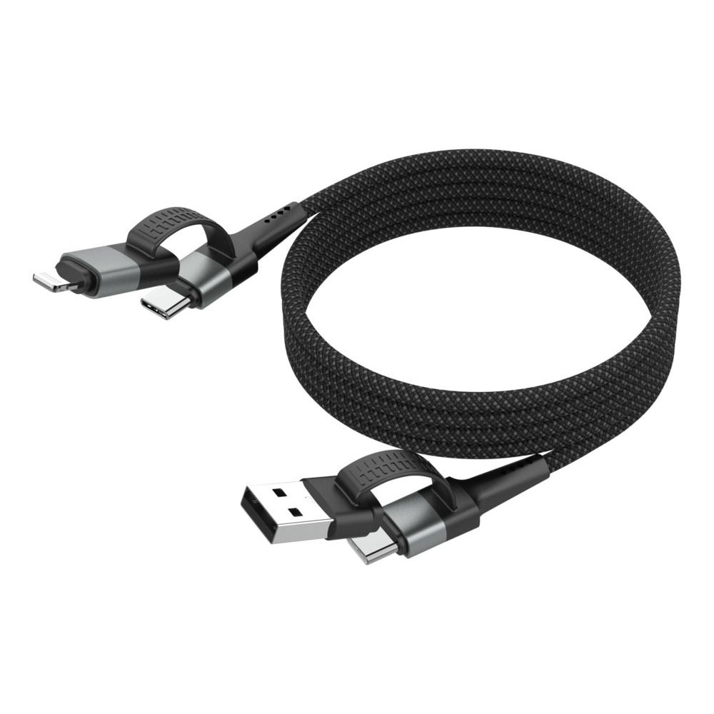 Hleðslusnúra 4 IN 1 USB-C / Lightning – 60W (Segulhönnun)
