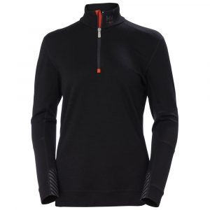 Innanundir Peysa KVK Lifa Merino Hálfrennd M/kraga Svört